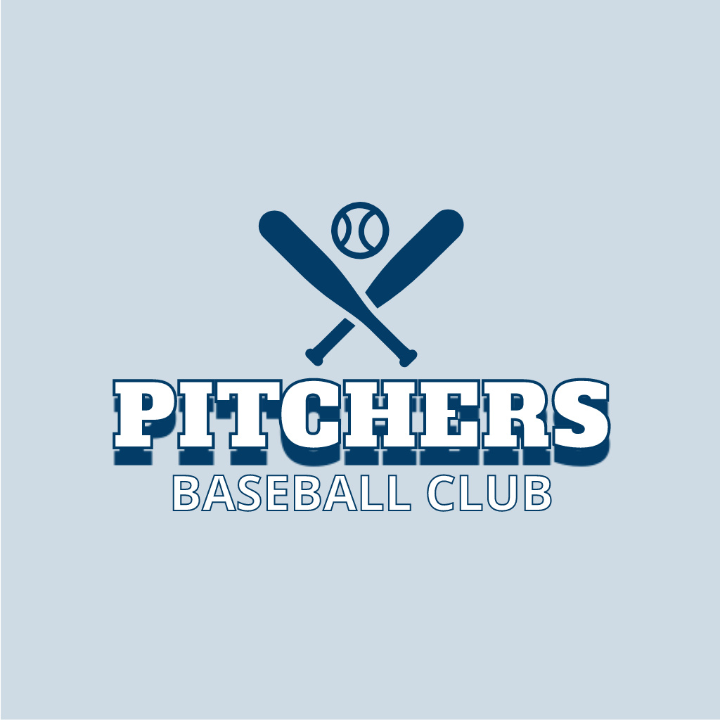 Famous Baseball Club Emblem with Bits and Ball Logo – шаблон для дизайна