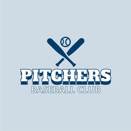 Famous Baseball Club Emblem with Bits and Ball Logo Design Template