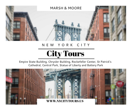 Plantilla de diseño de New York city tours advertisement Large Rectangle 
