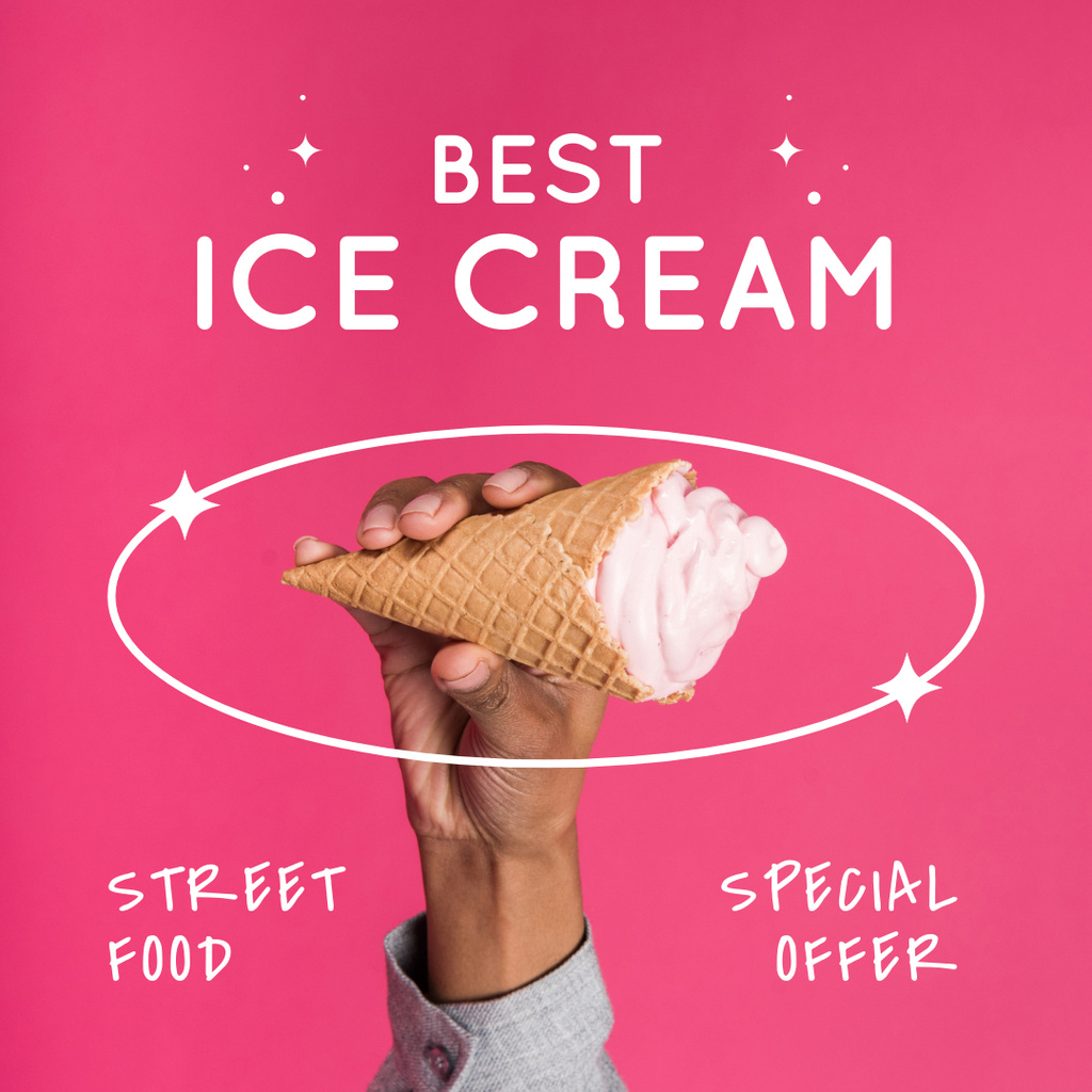 Special Offer of Best Ice Cream Instagram Šablona návrhu