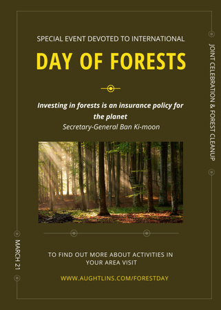 International Day of Forests Event Forest Road View Invitation Design Template