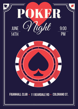 Poker Тight Tournament Night Flayer Design Template