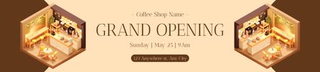 Modèle de visuel Annonce de l'événement d'ouverture officielle du café - Ebay Store Billboard
