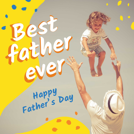 Modèle de visuel Père jouant avec enfant le jour de la fête des pères - Instagram