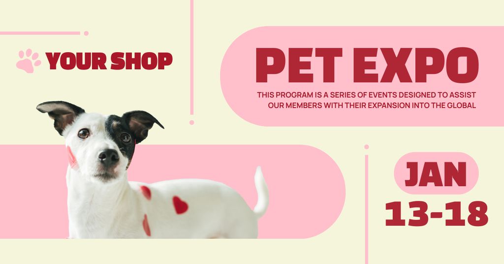 Welcome to Dogs Expo Facebook AD Modelo de Design