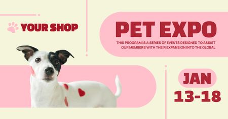 Designvorlage Willkommen auf der Dogs Expo für Facebook AD