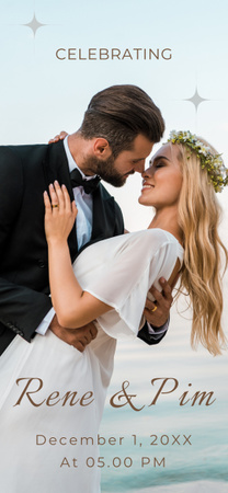 Wedding Invitation with Beautiful Couple Kissing Snapchat Geofilter Šablona návrhu
