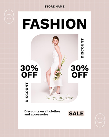 Plantilla de diseño de Anuncio de venta de colección elegante de moda para mujeres Instagram Post Vertical 