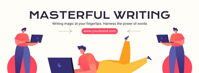 Exciting Content Writing Service Offer Facebook cover Design Template