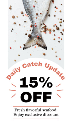 Offer of Fish from Market with Discount Instagram Story Design Template