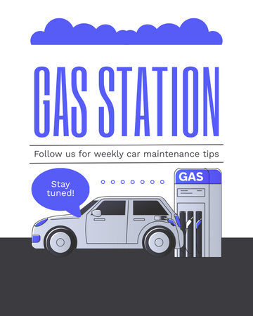 Plantilla de diseño de Gas stations Instagram Post Vertical 