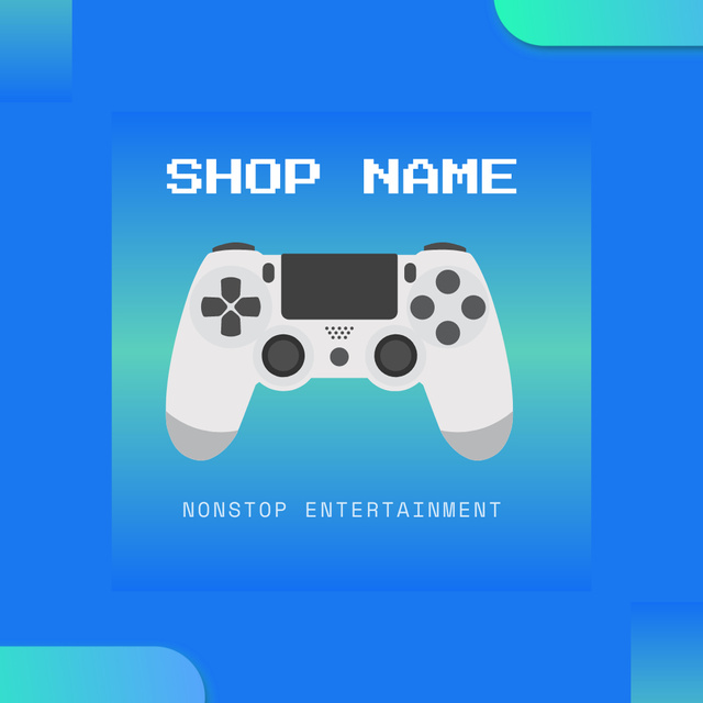 Neon Light With Console Controller Animated Logo Design Template
