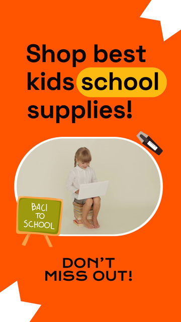 Ontwerpsjabloon van Instagram Video Story van Useful School Supplies For Kids Offer