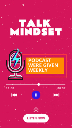 Ontwerpsjabloon van Instagram Video Story van Podcast About Mindset