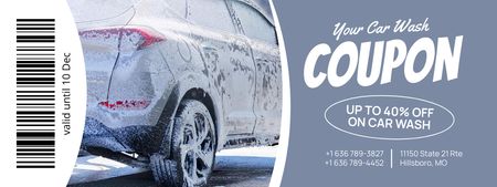 Car in Foam on Wash Station Voucher Coupon Design Template