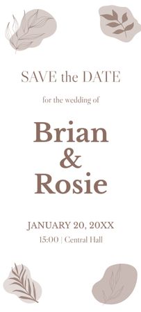 Wedding Announcement in January Invitation 9.5x21cm Design Template