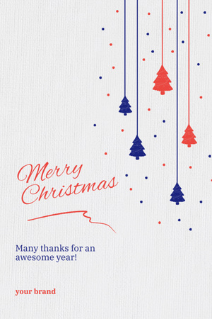 Modèle de visuel Souhaits de Noël avec des décorations d'arbre - Postcard 4x6in Vertical