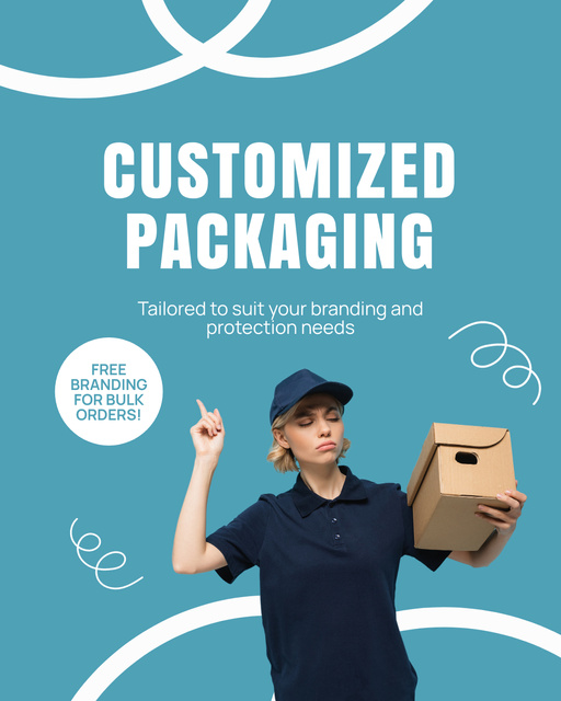 Customized Packaging and Shipping Instagram Post Vertical Tasarım Şablonu