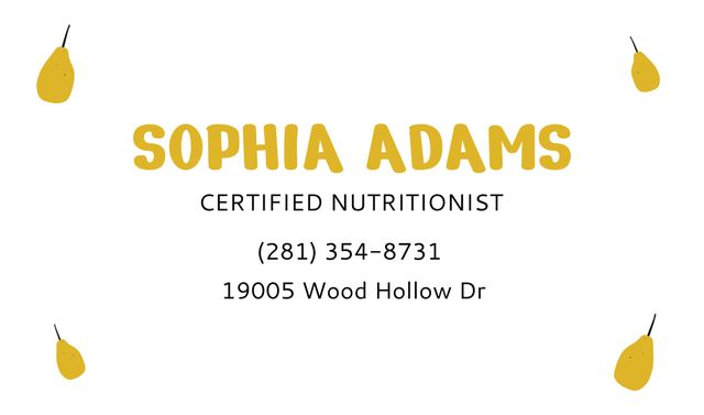 Certified Nutritionist And Dietitian Services Offer In White Business card tervezősablon