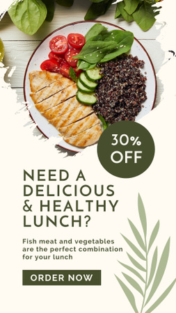 Fresh Healthy Meal Discount Offer Instagram Storyデザインテンプレート
