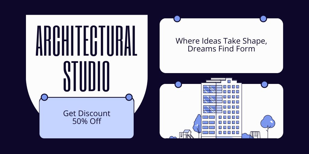 Inspirational Slogan And Discount On Project From Architects Twitter Design Template