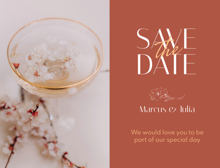 Wedding Announcement with Tender White Flowers Postcard 4.2x5.5in – шаблон для дизайну