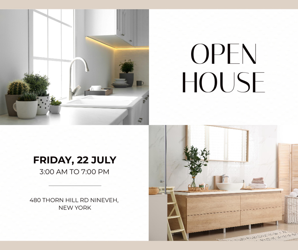 Platilla de diseño Open House Announcement Facebook