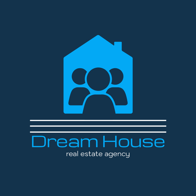 Dream House Agency Services Logo 1080x1080px Πρότυπο σχεδίασης