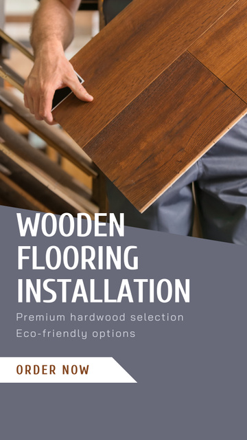 Premium Wooden Flooring Installation Service Offer Instagram Video Story Modelo de Design