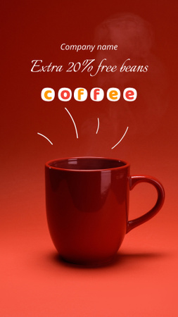 Coffee Day Discount Offer For Coffee Orders In Red TikTok Video Design Template