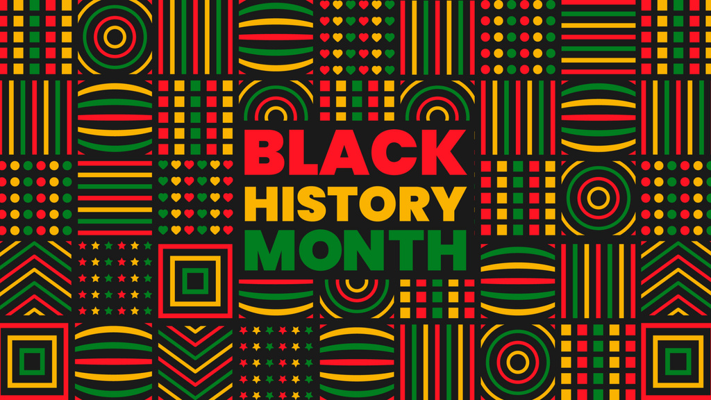 Tribute to Black History Month And Wonderful Pattern Illustration Zoom Background – шаблон для дизайна