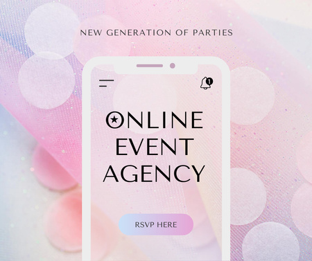 Online Event Agency Services Offer Facebook Šablona návrhu