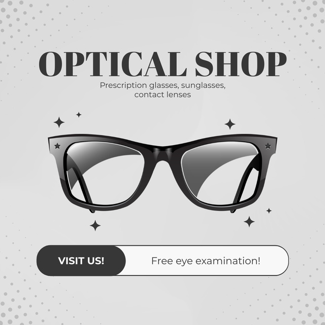 Modern Glasses Store Ad with Stylish Frames Instagram AD Design Template