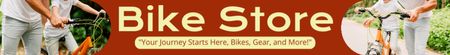 Designvorlage Angebote im Fahrradgeschäft für die ganze Familie für Leaderboard