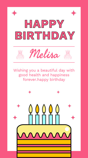 Birthday Congratulations in Pink Frame Instagram Story Design Template