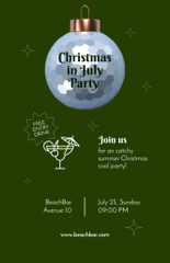 Announcement of Christmas Celebration in July in Bar With Cocktail