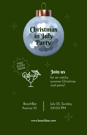  Announcement of Christmas Celebration in July in Bar Flyer 5.5x8.5in Design Template