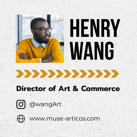 Director of Art & Commerce Contacts Square 65x65mm Design Template