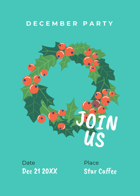 Cute Winter Holiday Party Announcement Invitation – шаблон для дизайна