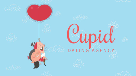 Valentine's Day Couple flying on Heart Balloon Full HD video Modelo de Design