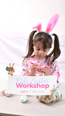 Easter Workshop For Kids Announcement TikTok Video Design Template
