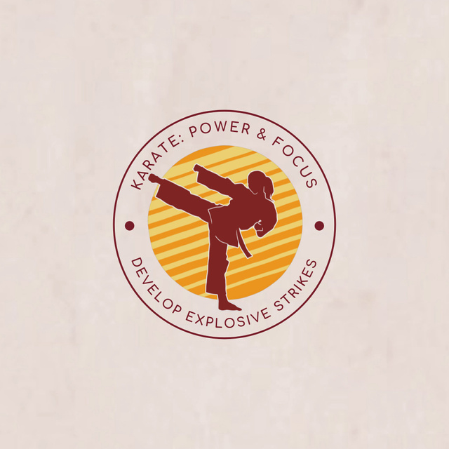 Special Karate Classes With Slogan And Emblem Animated Logo Design Template