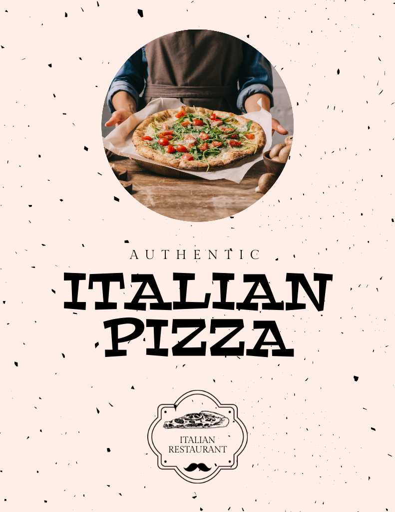 Designvorlage Authentic Italian Pizza Offer für Flyer 8.5x11in