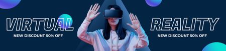 Nabídka slev na gadgety virtuální reality Ebay Store Billboard Šablona návrhu