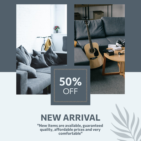 Designvorlage Modern Furniture Offer with Stylish Couch für Instagram