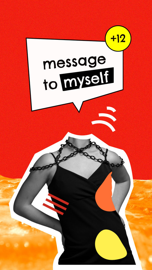Bright Inspiration with Female Body in Chains Instagram Story Šablona návrhu