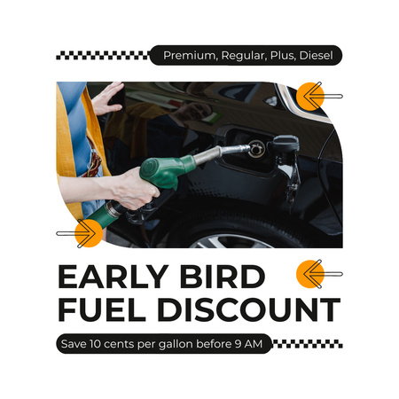Prémiové palivo za snížené ceny s Early Bird Instagram Šablona návrhu