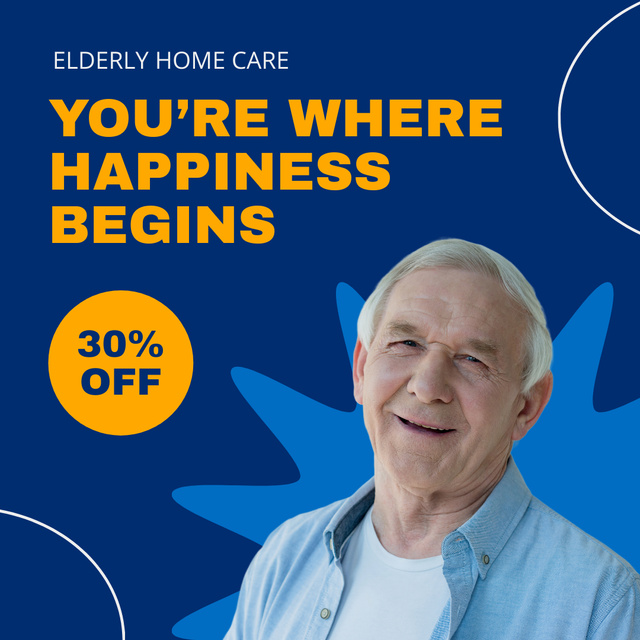 Ontwerpsjabloon van Instagram van Elderly Home Care With Discount
