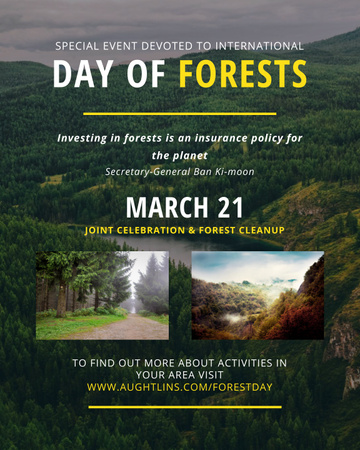 International Day of Forests Event Forest Road View Poster 16x20in Modelo de Design