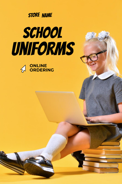 School Uniforms With Online Ordering Opportunity Postcard 4x6in Vertical Modelo de Design